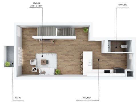 Floor plan for 2 beds, 2.5 baths, 1655 sqft